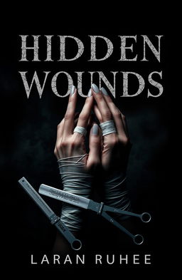 A dark and haunting book cover design featuring the title 'Hidden Wounds'