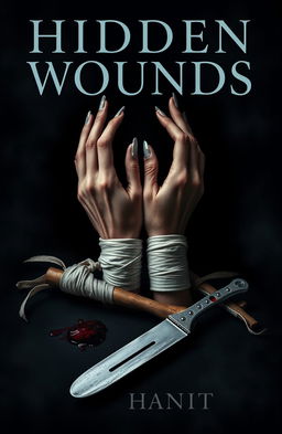 A dark and haunting book cover design featuring the title 'Hidden Wounds'