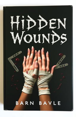 A chilling book cover with a dark background, featuring the title 'Hidden Wounds' in bold, haunting typography