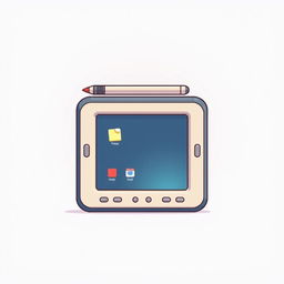 A nostalgic digital artwork capturing the essence of a typical tablet device from 2005