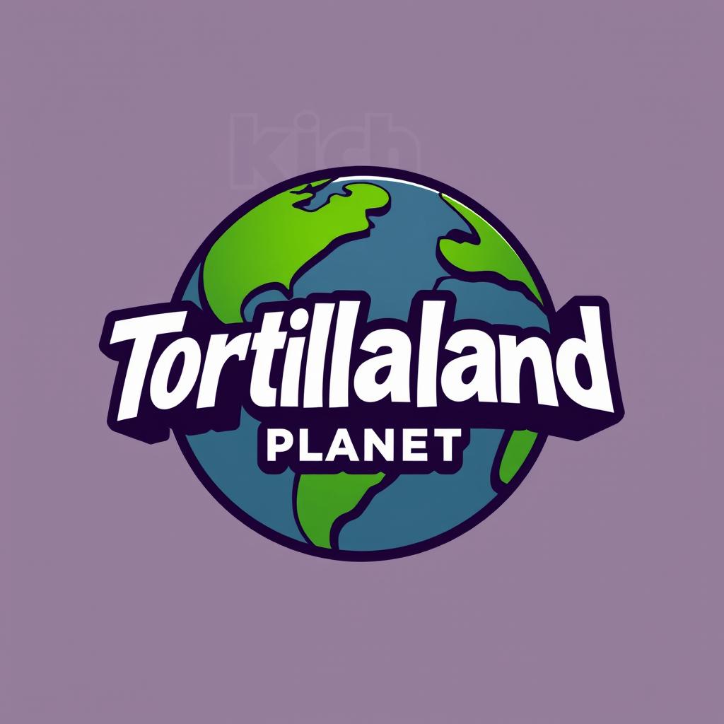 A creative logo design featuring the words 'Tortillaland Planet' prominently in an original and bold font