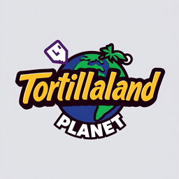 A creative logo design featuring the words 'Tortillaland Planet' prominently in an original and bold font