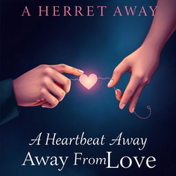 A romantic book cover illustration featuring a close-up of two hands reaching towards each other, almost touching, with a faint, pulsing heart symbol in between