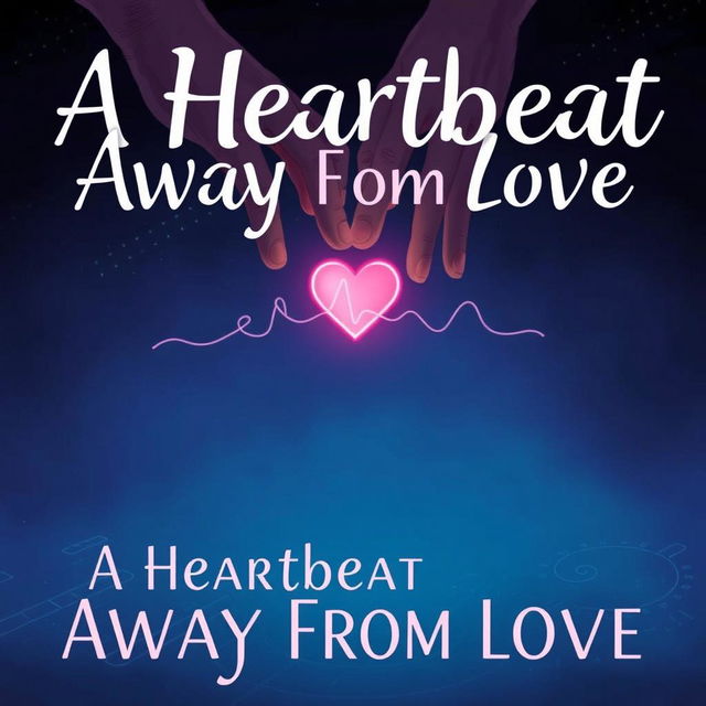 A romantic book cover illustration featuring a close-up of two hands reaching towards each other, almost touching, with a faint, pulsing heart symbol in between