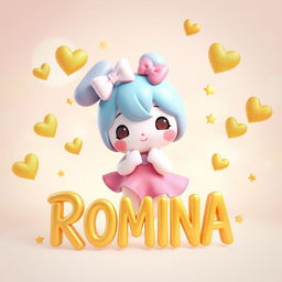 A vibrant 3D digital artwork featuring My Melody in a whimsical and charming pose