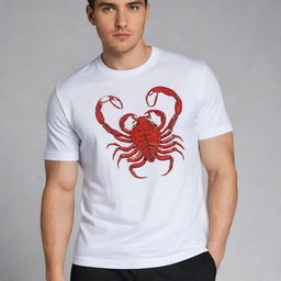 A sports collar t-shirt adorned with the motif of a scorpion