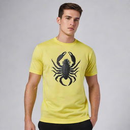 A sports collar t-shirt adorned with the motif of a scorpion