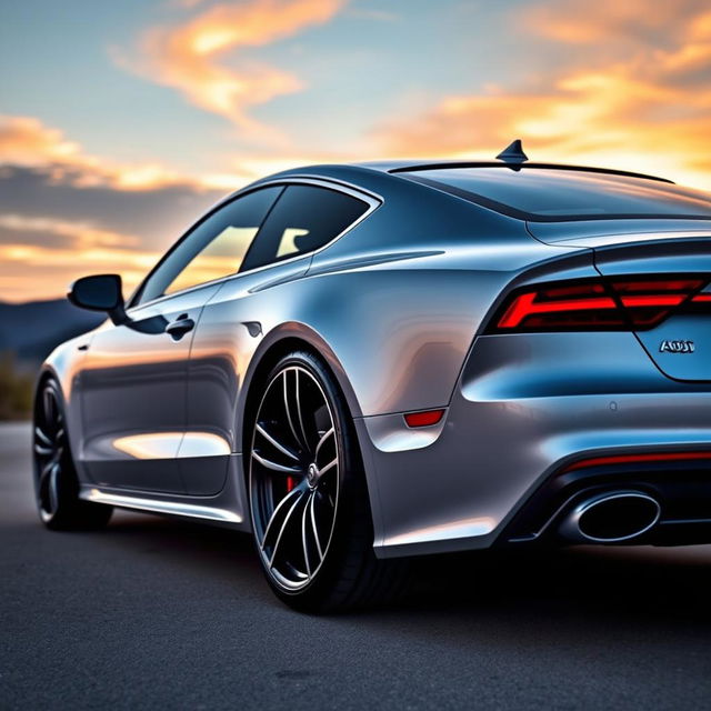 A 2016 Audi A7 with sleek 21-inch 7 double-spoke rims, captured in a vibrant setting