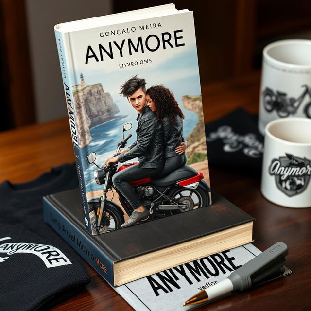 Book cover design featuring the title 'ANYMORE' at the top with a line beneath 'MORE'