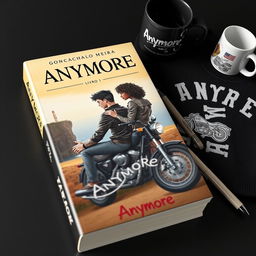 Book cover design featuring the title 'ANYMORE' at the top with a line beneath 'MORE'