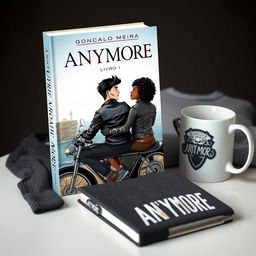 Book cover design featuring the title 'ANYMORE' at the top with a line beneath 'MORE'