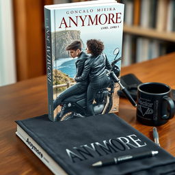 Book cover design featuring the title 'ANYMORE' at the top with a line beneath 'MORE'