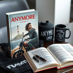 Book cover design featuring the title 'ANYMORE' at the top with a line beneath 'MORE'