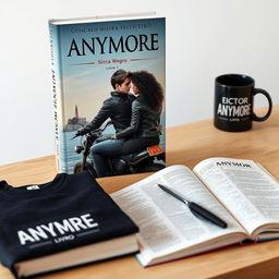 Book cover design featuring the title 'ANYMORE' at the top with a line beneath 'MORE'