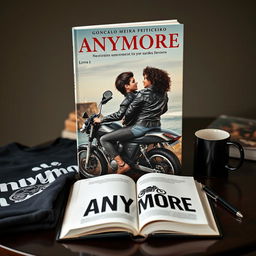 Book cover design featuring the title 'ANYMORE' at the top with a line beneath 'MORE'