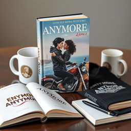 Book cover design featuring the title 'ANYMORE' at the top with a line beneath 'MORE'