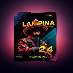 A modern 2024-style folder design themed around "Lampião, King of the Cangaço," embodying a blend of contemporary and traditional elements