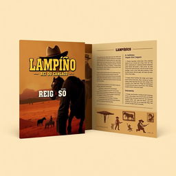 Folder design with the theme 'Lampião, King of Cangaço'