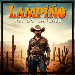 A captivating and dramatic movie poster for "Lampião: King of the Cangaço"