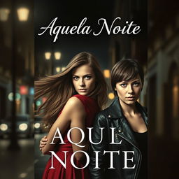 Book cover for a novel titled 'Aquela Noite' featuring two young women