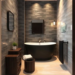 A small sophisticated bathroom with dimensions of 3 meters by 1