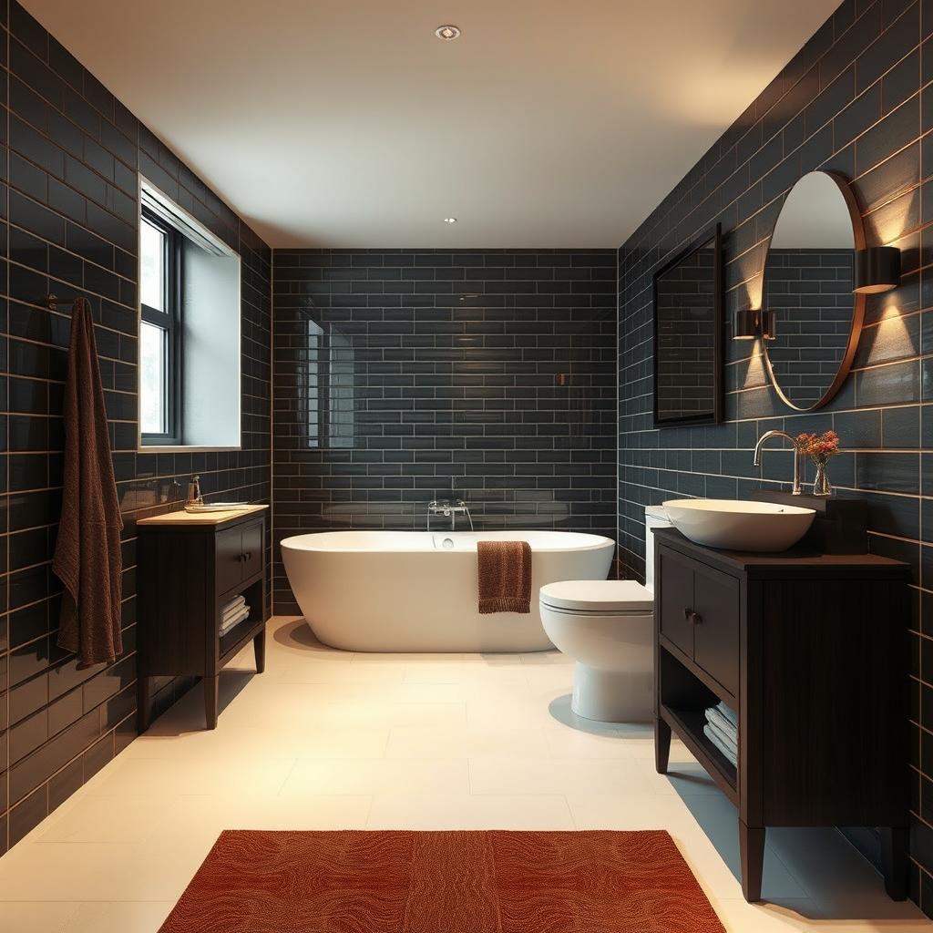 A small sophisticated bathroom with dimensions of 3 meters by 1