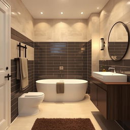 A small sophisticated bathroom with dimensions of 3 meters by 1