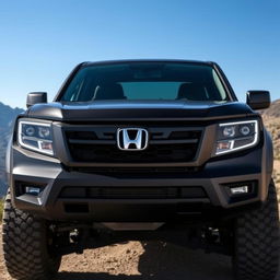 A sleek and modern Honda truck, prominently featuring its aerodynamic design and smooth, glossy surface