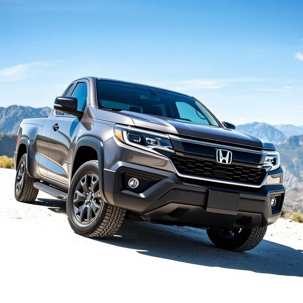 A sleek and modern Honda truck, prominently featuring its aerodynamic design and smooth, glossy surface