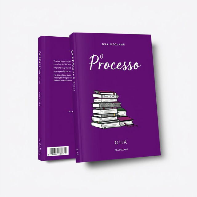 A book cover design in a striking purple hue titled "O Processo" by Dra