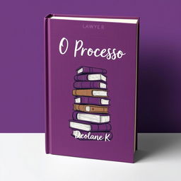 A lawyer-themed book cover in rich purple with a textured paint feel, titled "O Processo" by Deolane K