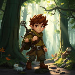 Chilchuck, a halfling adventurer, is navigating an enchanted forest