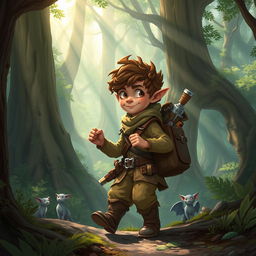 Chilchuck, a halfling adventurer, is navigating an enchanted forest