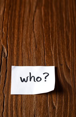 A close-up view of a rustic wooden background with a small, slightly crumpled note placed on it