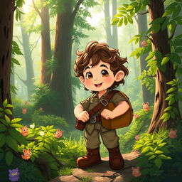 Chilchuck, a cheerful halfling, exploring a lively and mystical forest