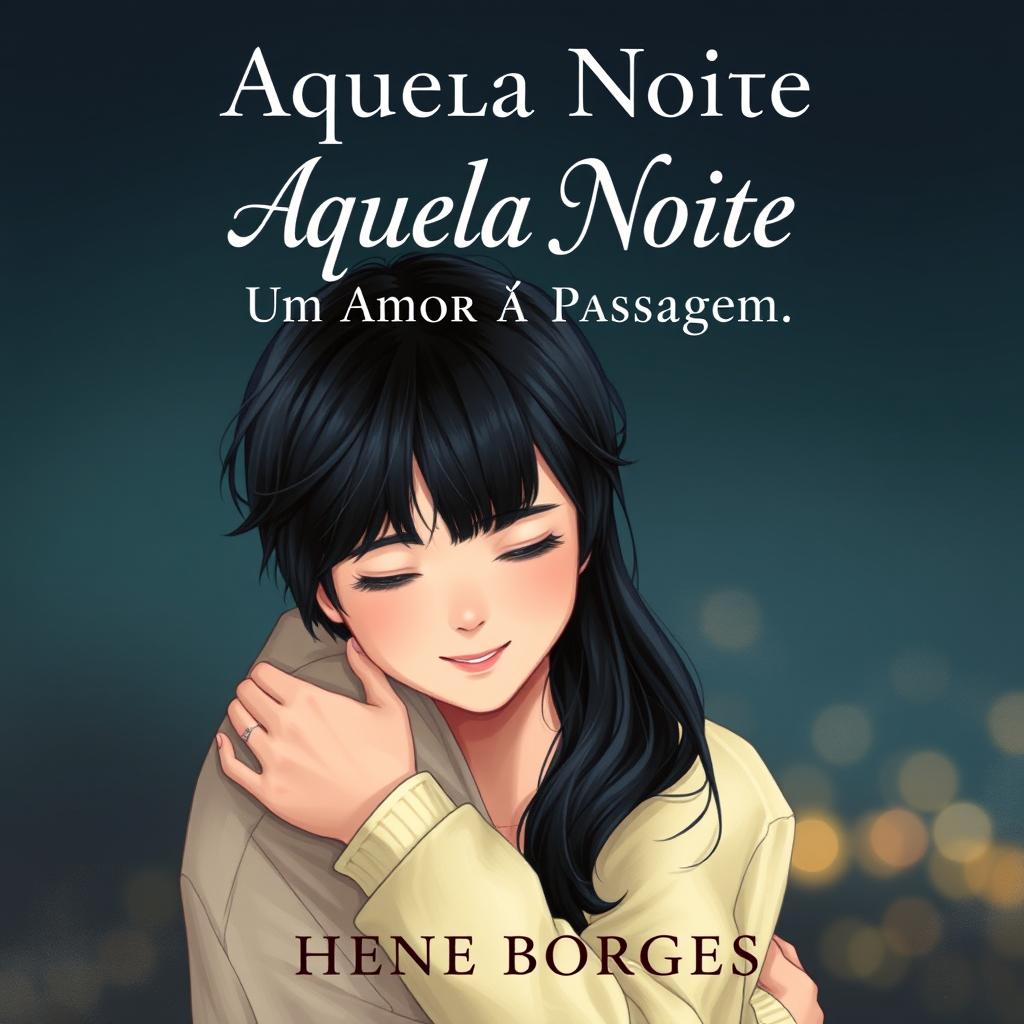 A realistic book cover illustrating a young adult with black hair embracing a Korean girl