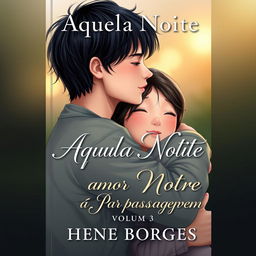 A realistic book cover illustrating a young adult with black hair embracing a Korean girl