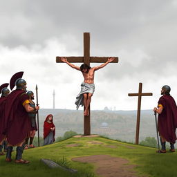 Illustration of the Roman crucifixion of Jesus Christ