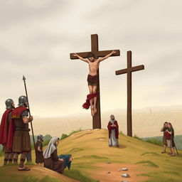 Illustration of the Roman crucifixion of Jesus Christ