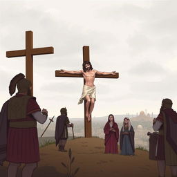 Illustration of the Roman crucifixion of Jesus Christ