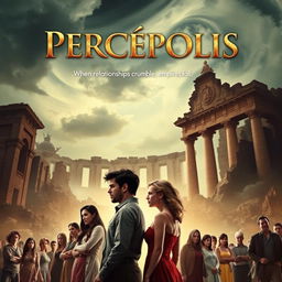 Movie poster for 'PERCÉPOLIS', a dramatic film about fragile relationships leading to the fall of the great empire of Perces