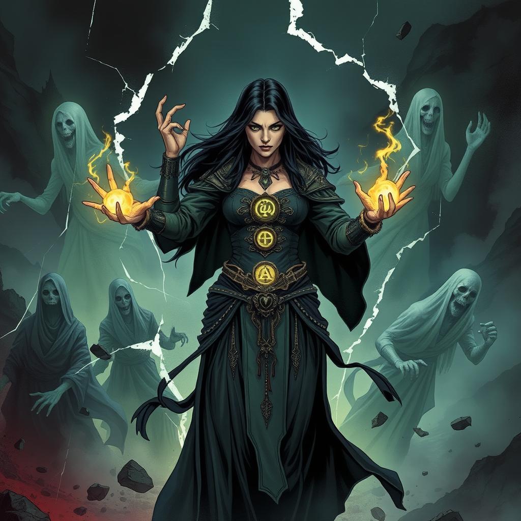 Cover art for "The Shattered Veil," a comic about a powerful sorceress who was wrongfully imprisoned in a realm that manifests your deepest fears and regrets
