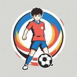 Logo featuring the character Captain Tsubasa dynamically dribbling a football, surrounded by fiery effects