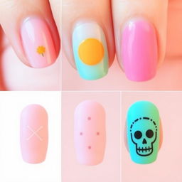 A minimalistic Día de Muertos-inspired nail art set that emphasizes simplicity while capturing the essence of the tradition