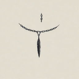 A simple, minimalist depiction of a quill pen drawing a broken chain.