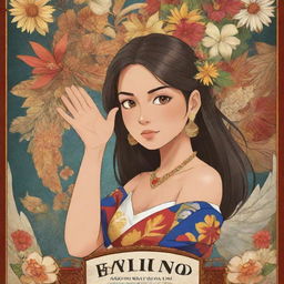 Create an anime-style poster featuring elements of traditional Filipino art and culture.