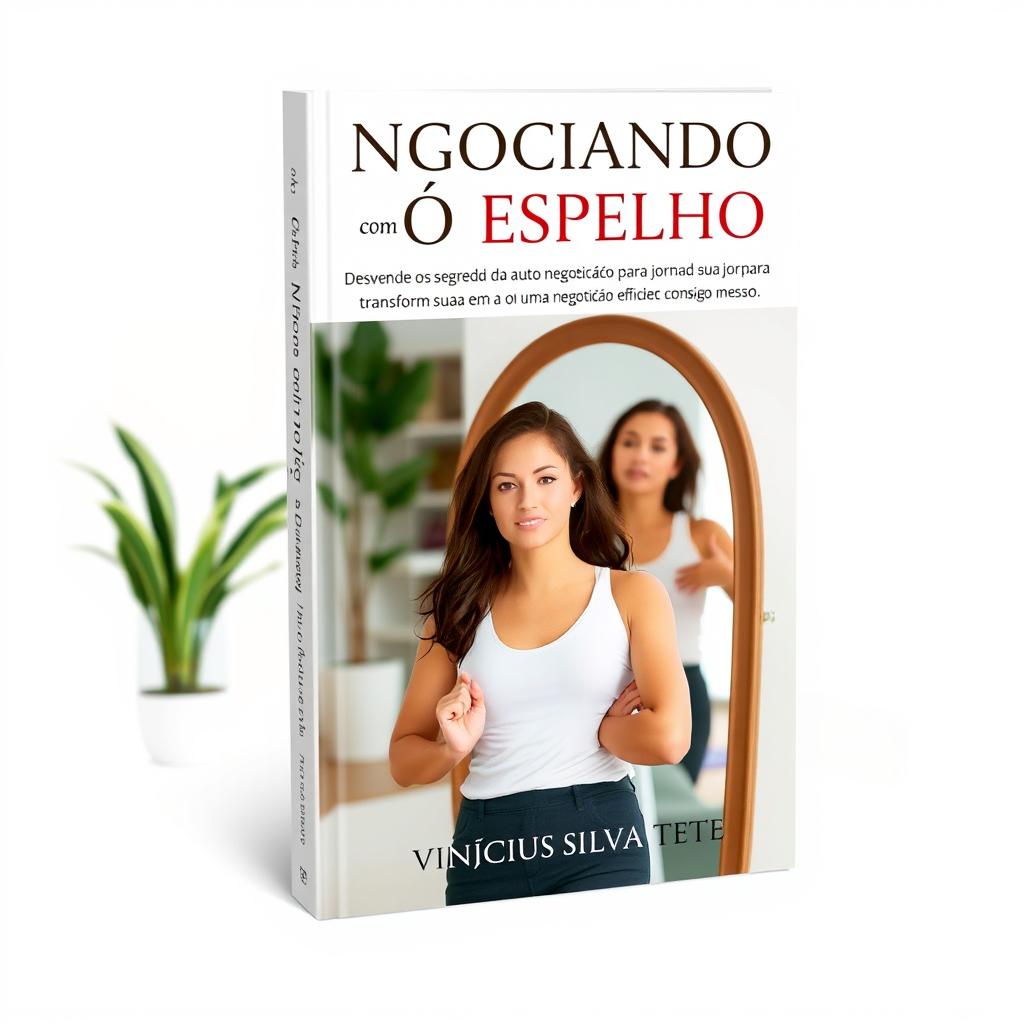 A captivating book cover for the theme 'Negociando com o Espelho: O Início para Estilo de Vida Saudável'