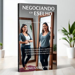 A captivating book cover for the theme 'Negociando com o Espelho: O Início para Estilo de Vida Saudável'