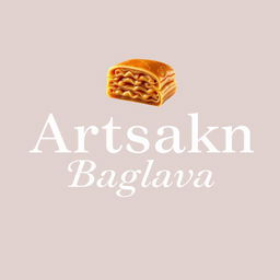 A uniquely styled logo for "Artsakh Baglava" featuring an extraordinary font that stands out