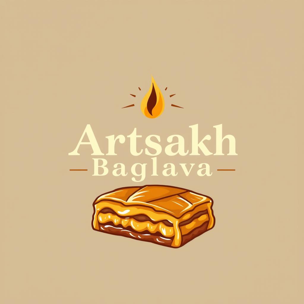 A uniquely styled logo for "Artsakh Baglava" featuring an extraordinary font that stands out